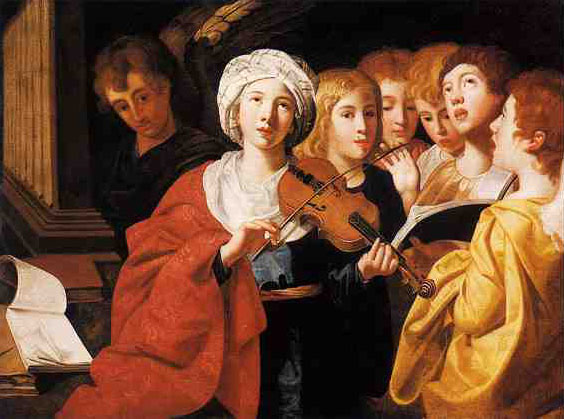 Zampieri St. Cecilia op viool met zangers