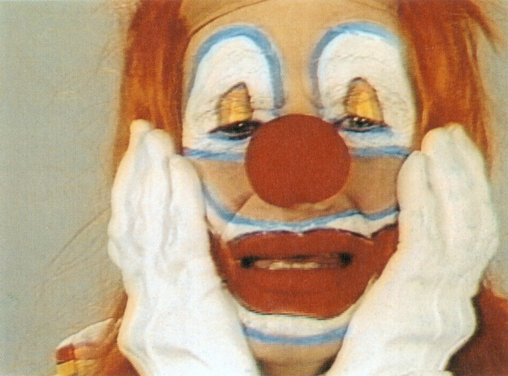 Bruce-Nauman-Clown-Torture-1987-four-channel-video-installation-two-projections-four-monitors-color-sound-approx.-60-minutes-Collection-of-the-Art-Institute-of-Chicago-1
